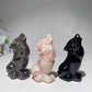 3.2" Mixed Crystal Wolf Carvings Bulk Wholesale