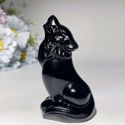 3.2" Mixed Crystal Wolf Carvings Bulk Wholesale