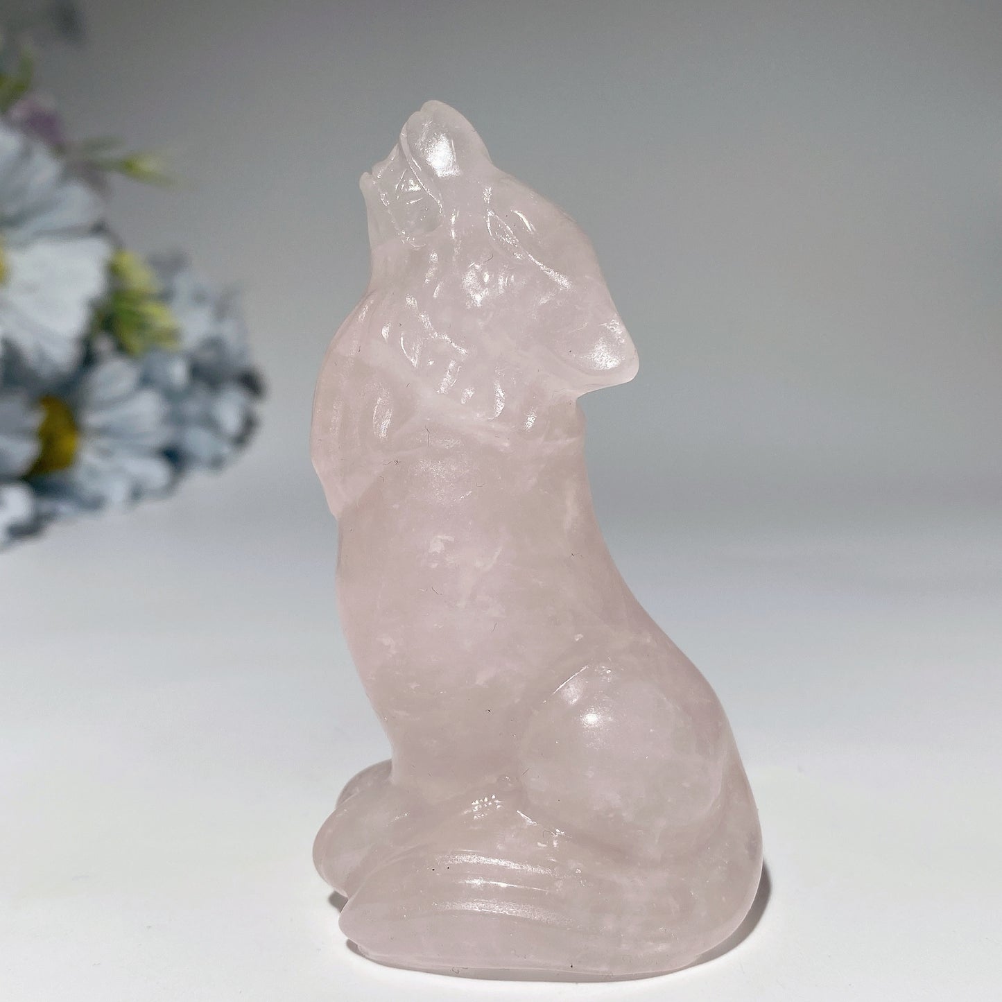 3.2" Mixed Crystal Wolf Carvings Bulk Wholesale