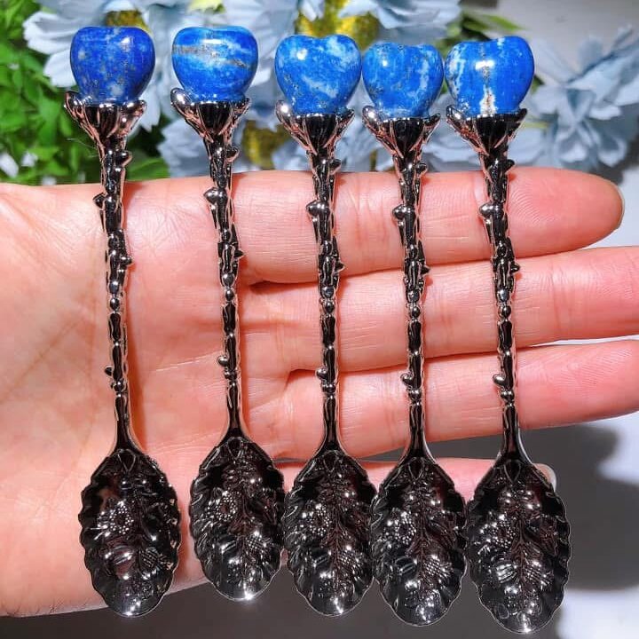 Mixed Crystal Silver Coffee Spoon Crystal Healing Bulk Wholesale