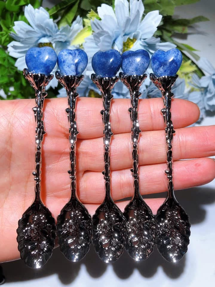 Mixed Crystal Silver Coffee Spoon Crystal Healing Bulk Wholesale