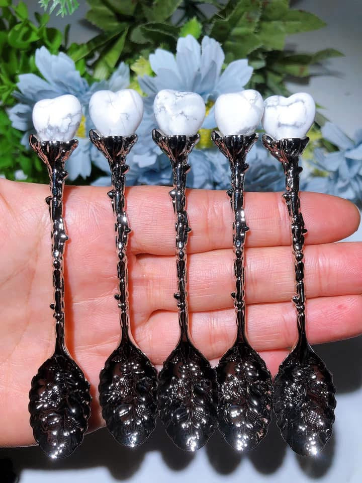 Mixed Crystal Silver Coffee Spoon Crystal Healing Bulk Wholesale