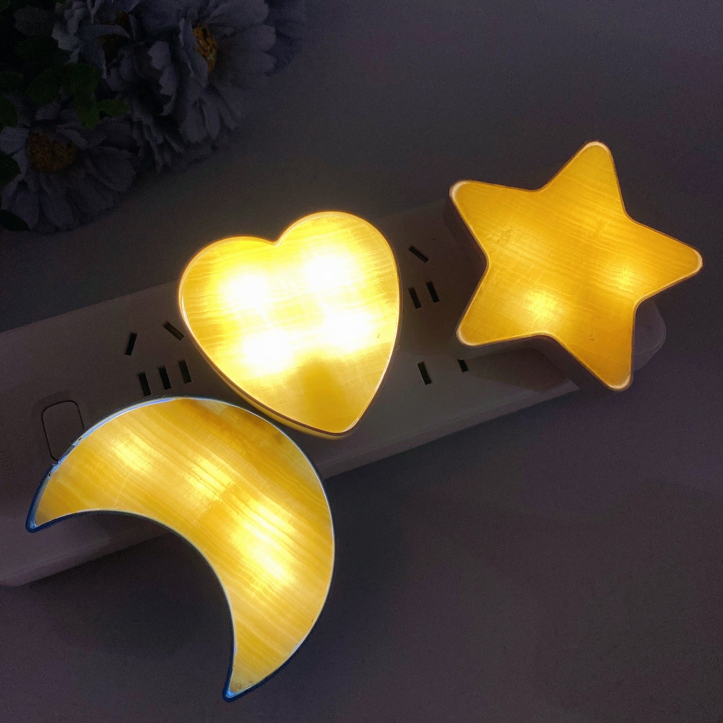 2.6"-3.3" Mixed Crystal Moon Star Heart Shape Night Lamp Bulk Wholesale