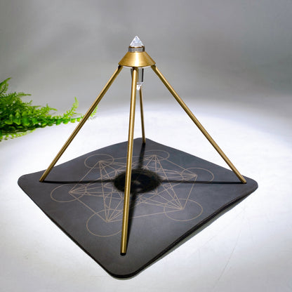 Vogel Copper Pyramid with Faceted Clear Quartz DT Point & PU Leather Mat Wholesale