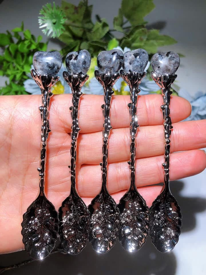 Mixed Crystal Silver Coffee Spoon Crystal Healing Bulk Wholesale
