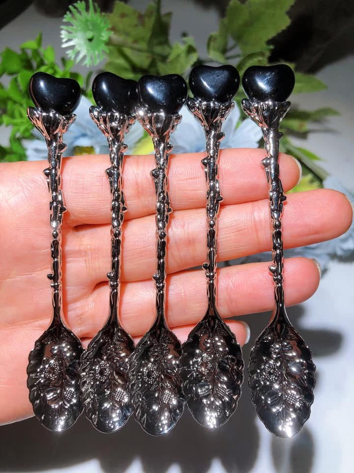 Mixed Crystal Silver Coffee Spoon Crystal Healing Bulk Wholesale