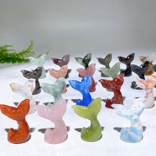 1.5" Naturtal Crystal Fish Tail Carving Wholesale
