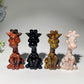 3.4" Mixed Crystal Giraffe Carvings Bulk Wholesale