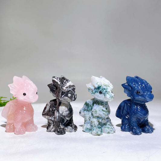 3.2" Natural Crystal Dragon Carving Wholesale