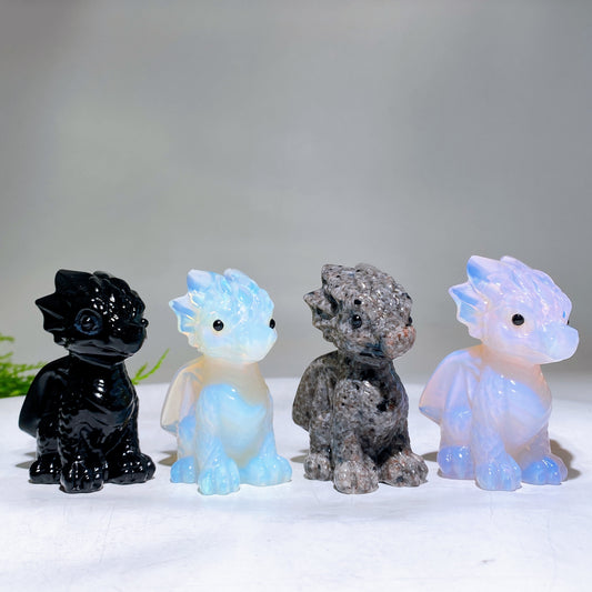 3.2" Natural Crystal Dragon Carving Wholesale