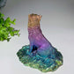 3.6" Bismuth Wolf Carvings Bulk Wholesale