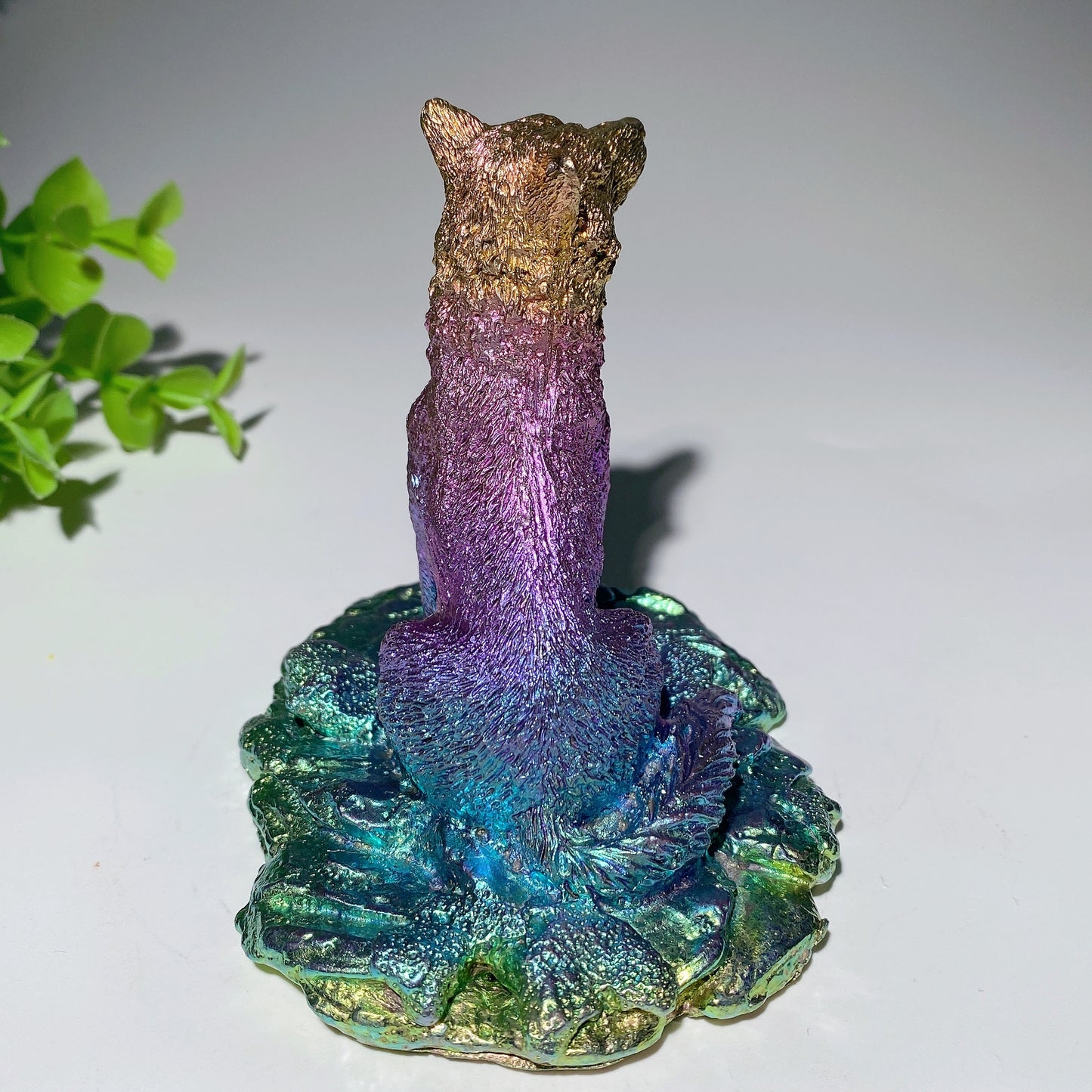 3.6" Bismuth Wolf Carvings Bulk Wholesale