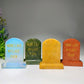 2.7" Mixed Crystal Tombstone with Printing Carvings Halloween Decor Bulk Wholesale