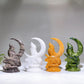 4.5" Natural Crystal Wolf with Moon Carving Wholesale