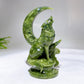 4.5" Natural Crystal Wolf with Moon Carving Wholesale