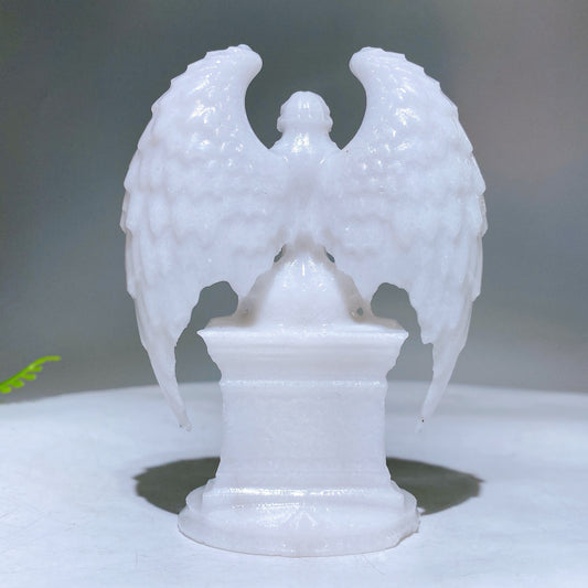 4.5" Natural White Jade Angel Carving Wholesale