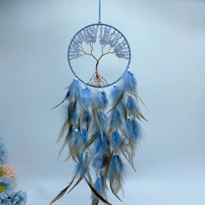 20" Mixed Crystal Life Tree Moon Shape Dreamcatcher Suncatcher Bulk Wholesale