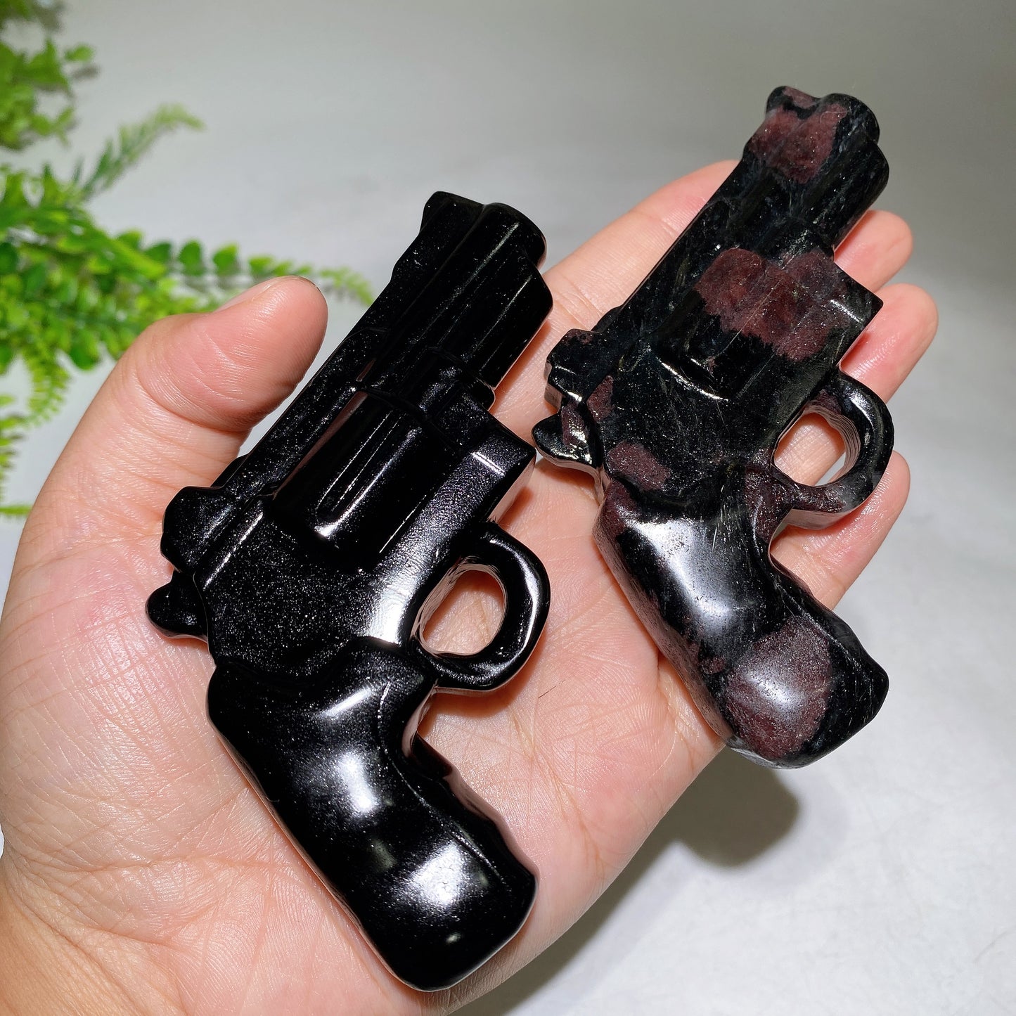 4.0" Natural Crystal Gun Carving Wholesale