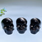 1.7" Silver Obsidian Skull Carvings Bulk Wholesale