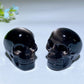 1.7" Silver Obsidian Skull Carvings Bulk Wholesale