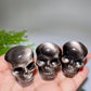 1.7" Silver Obsidian Skull Carvings Bulk Wholesale