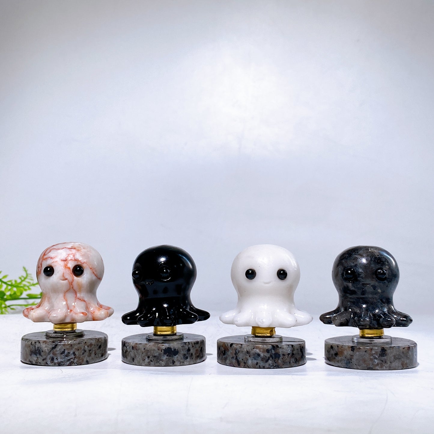 2.1" Natural Crystal Spinning Octopus with Yooperlite Base Wholesale