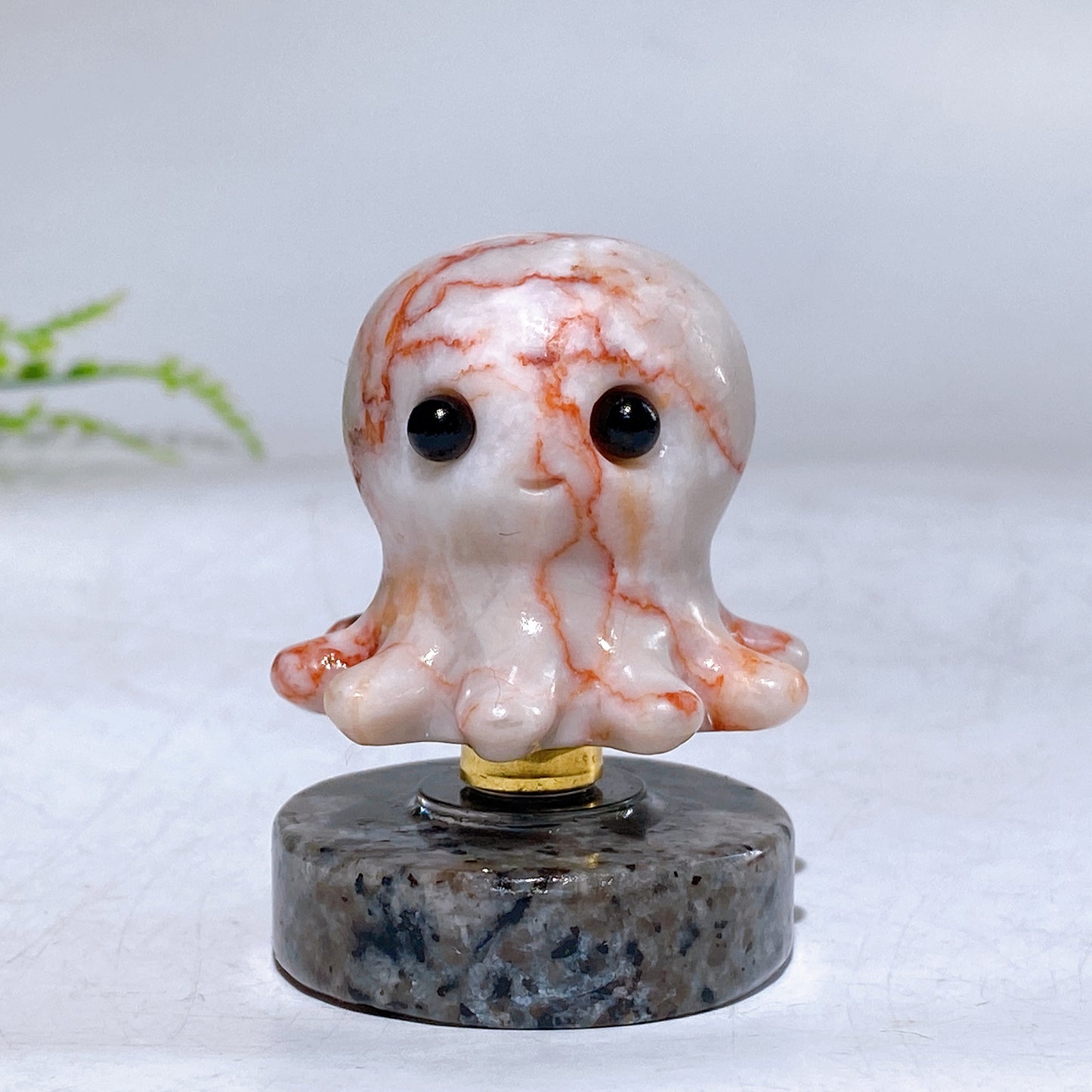 2.1" Natural Crystal Spinning Octopus with Yooperlite Base Wholesale