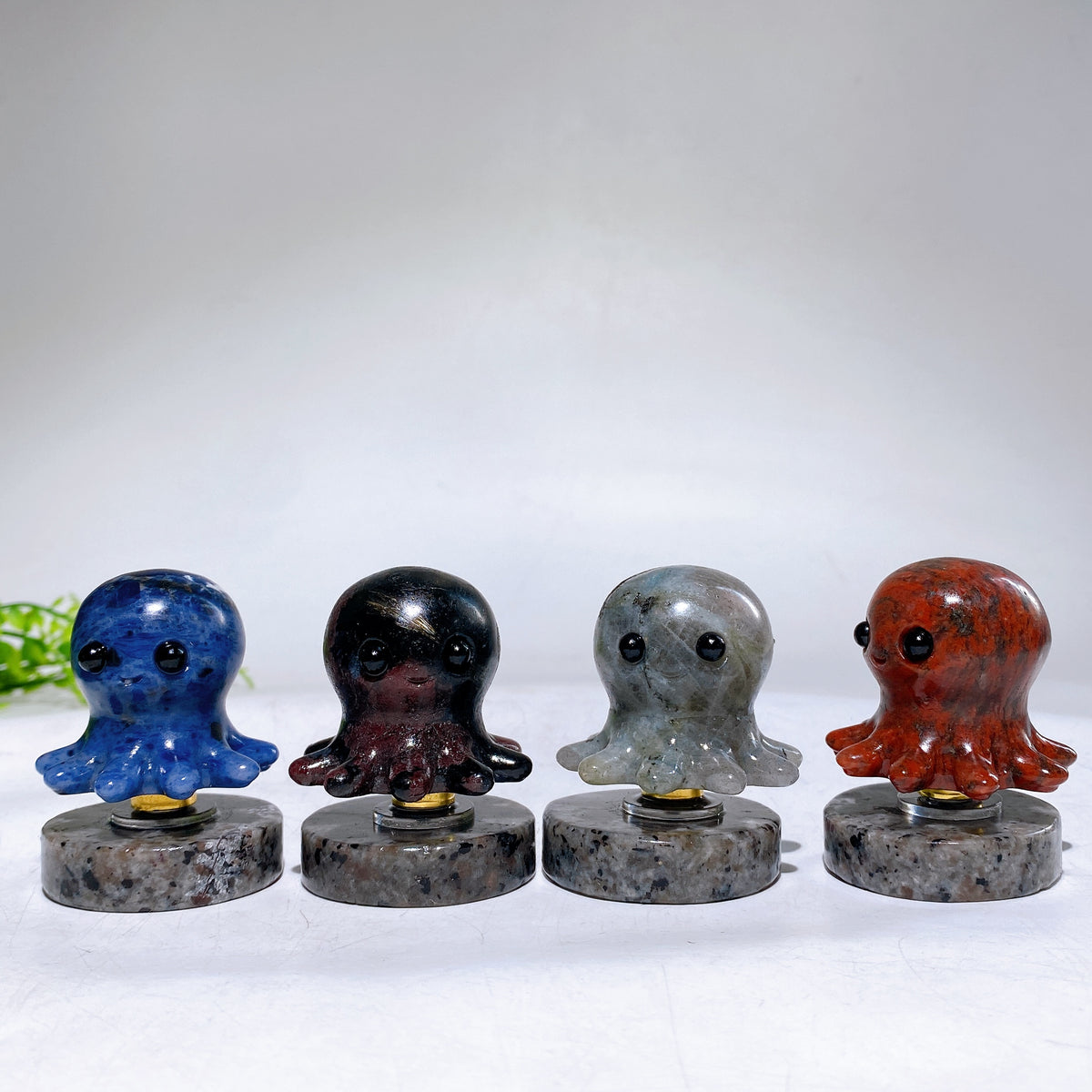 2.1" Natural Crystal Spinning Octopus with Yooperlite Base Wholesale