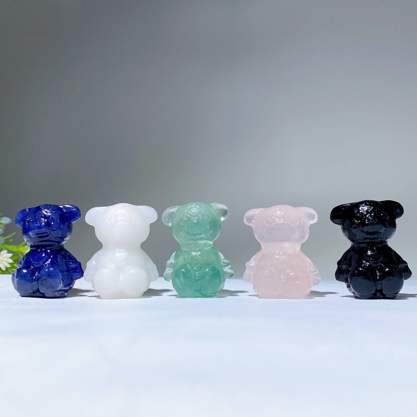 1.6" Mixed Crystal Bear Carvings Crystal Healing Bulk Wholesale