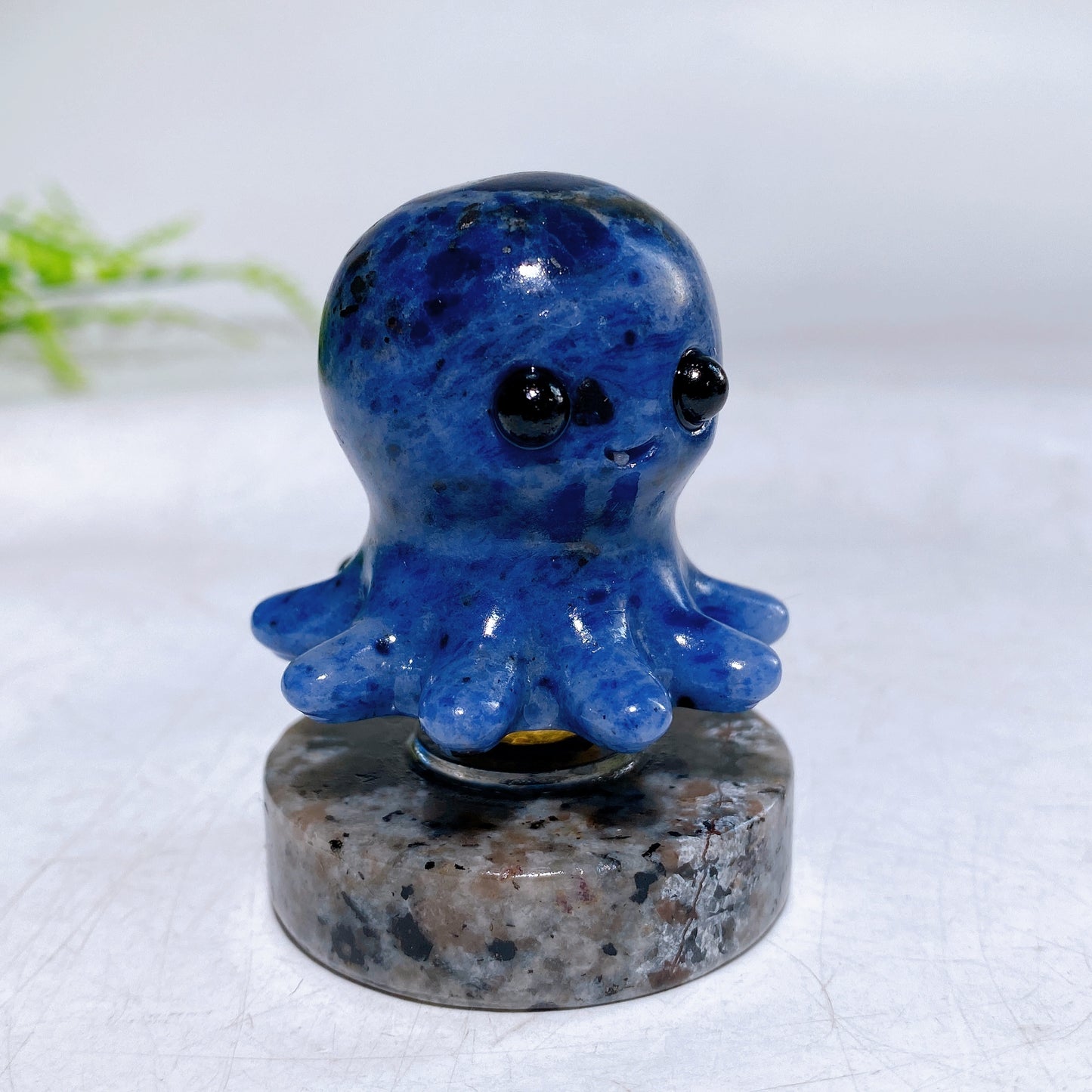 2.1" Natural Crystal Spinning Octopus with Yooperlite Base Wholesale