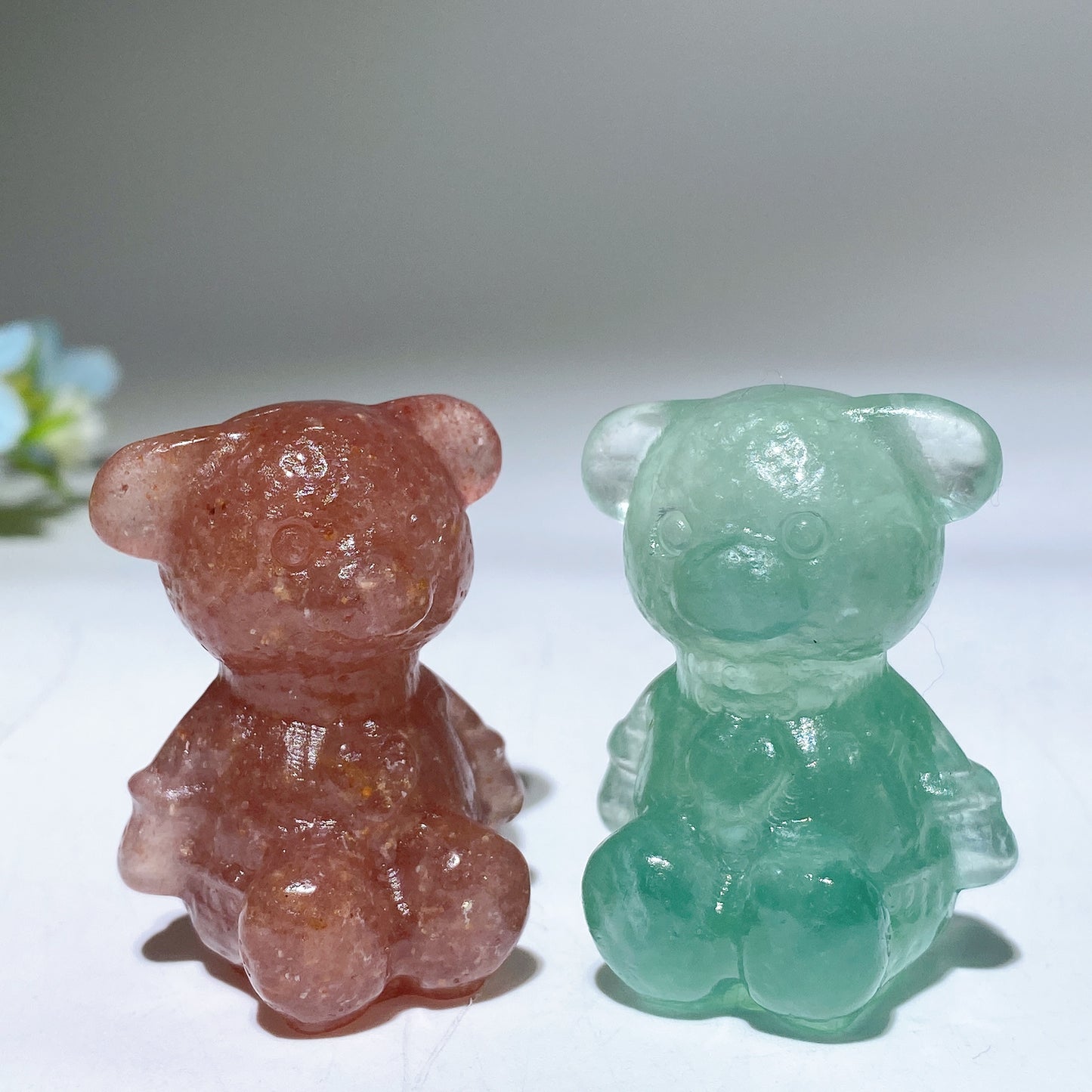 1.6" Mixed Crystal Bear Carvings Crystal Healing Bulk Wholesale