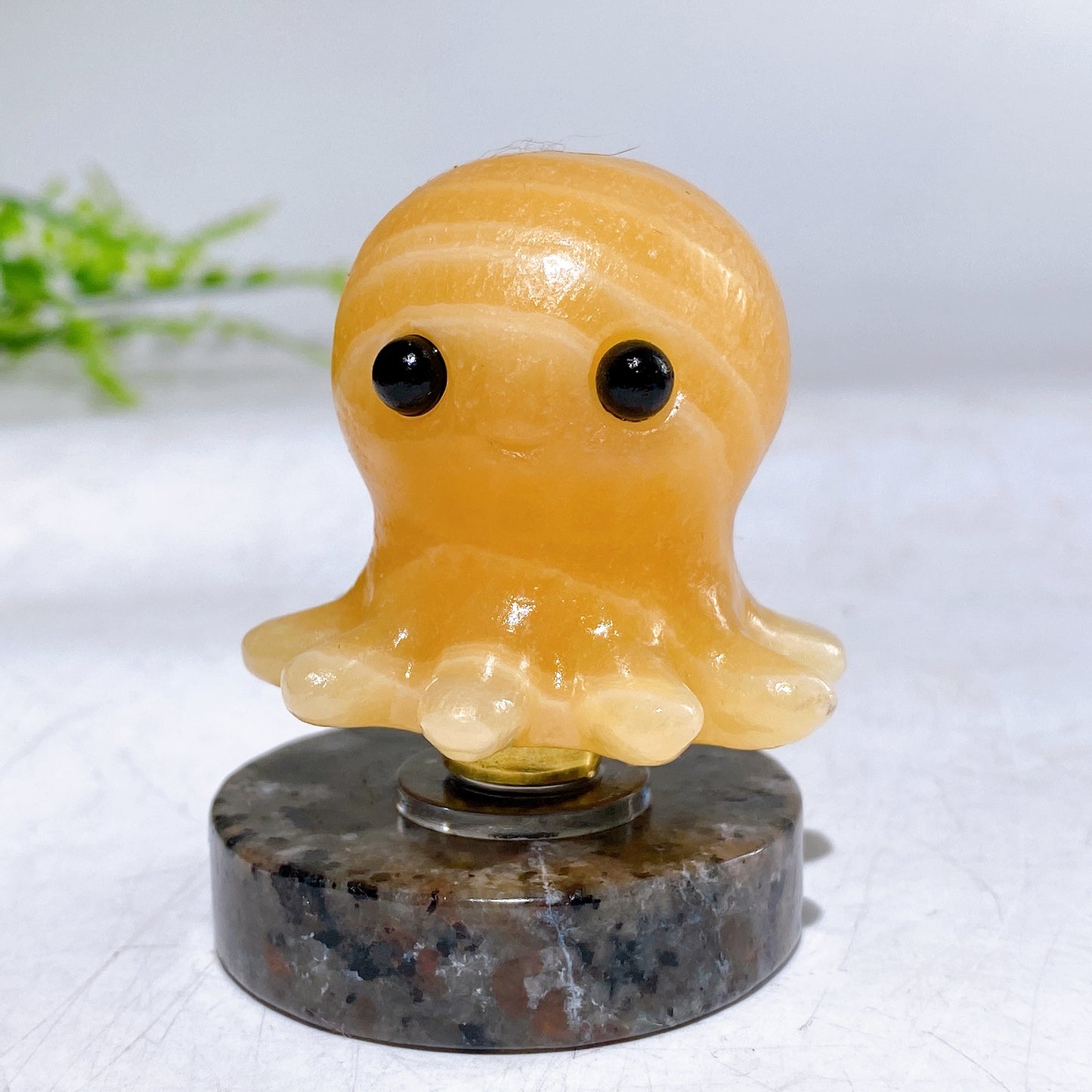 2.1" Natural Crystal Spinning Octopus with Yooperlite Base Wholesale