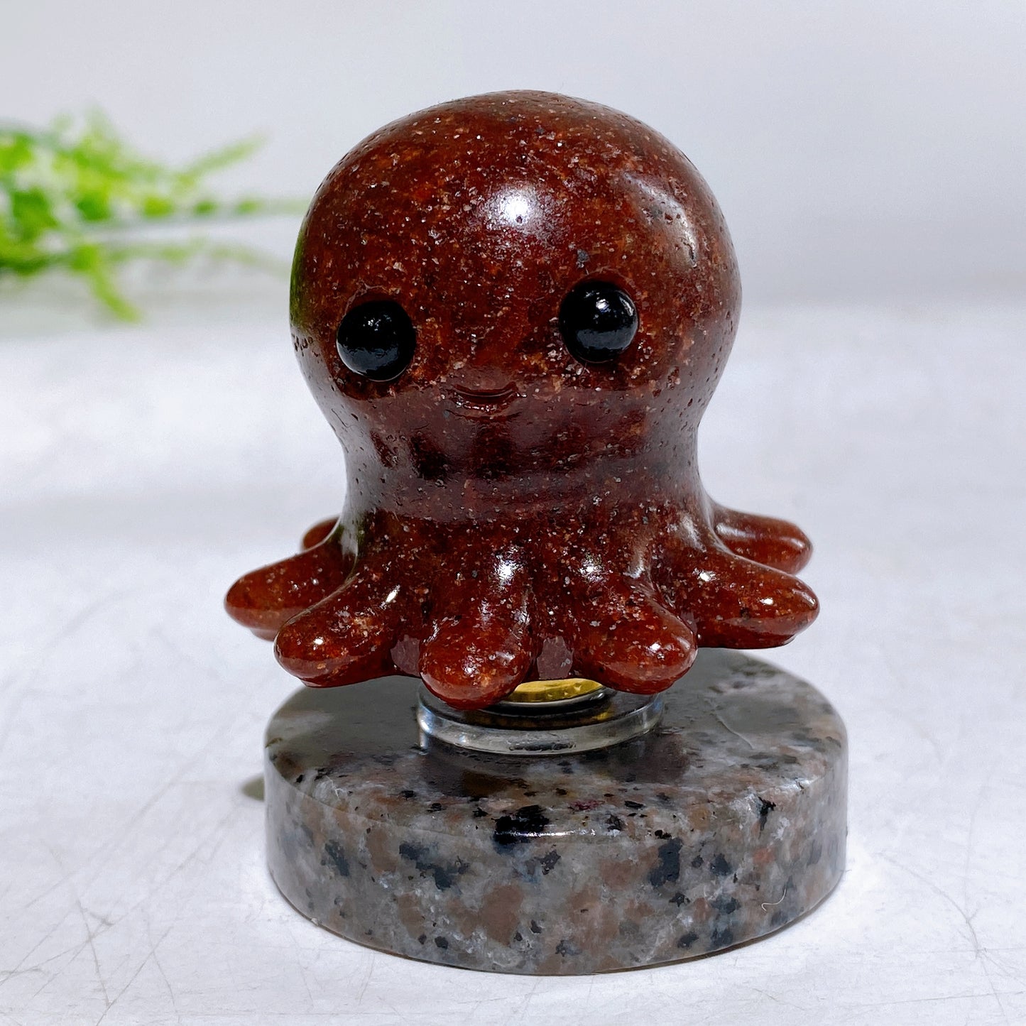 2.1" Natural Crystal Spinning Octopus with Yooperlite Base Wholesale