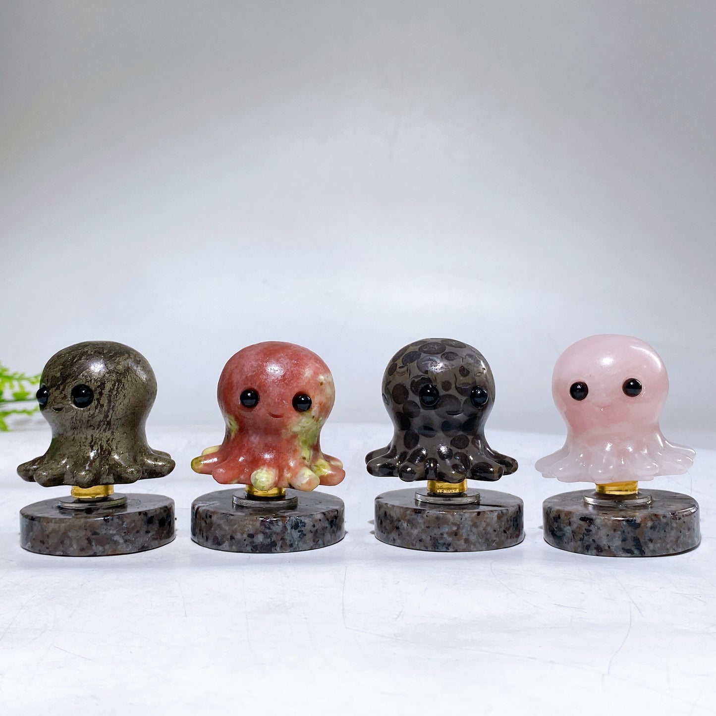 2.1" Natural Crystal Spinning Octopus with Yooperlite Base Wholesale