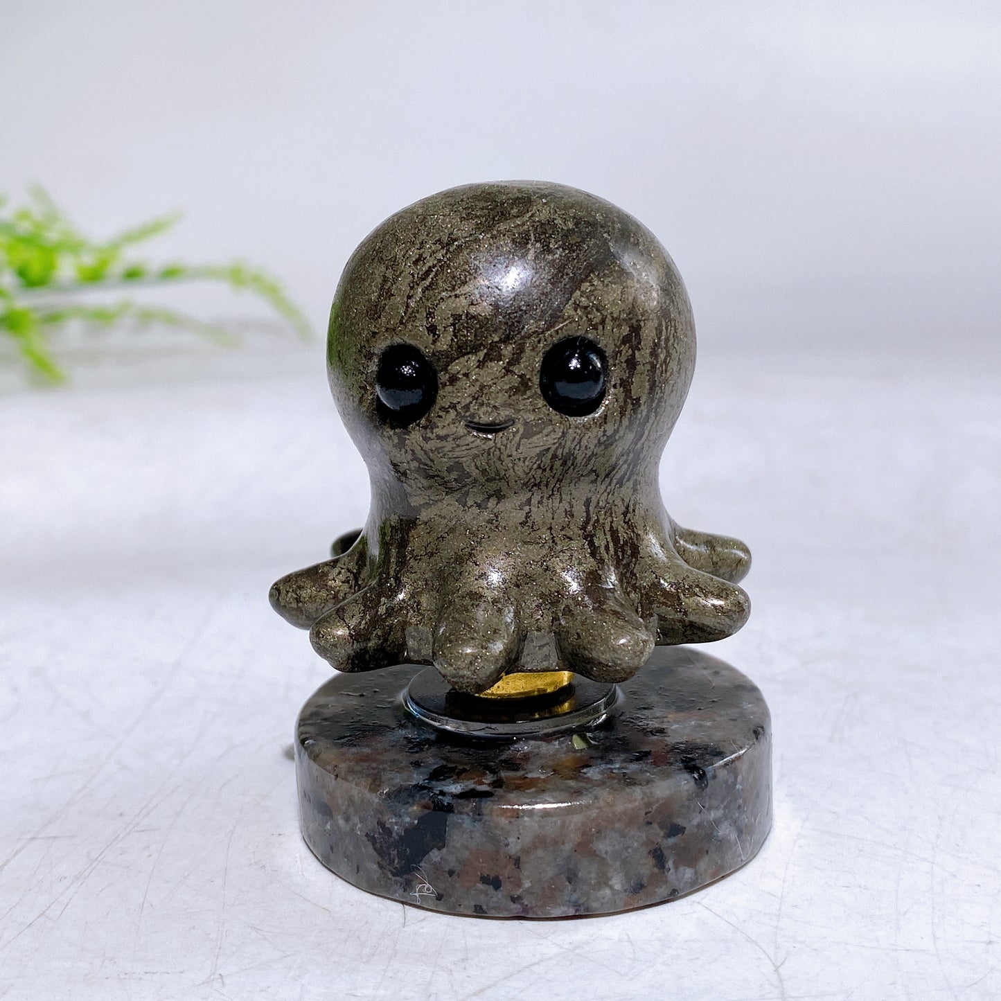 2.1" Natural Crystal Spinning Octopus with Yooperlite Base Wholesale