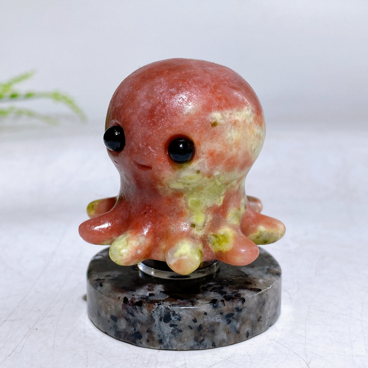 2.1" Natural Crystal Spinning Octopus with Yooperlite Base Wholesale