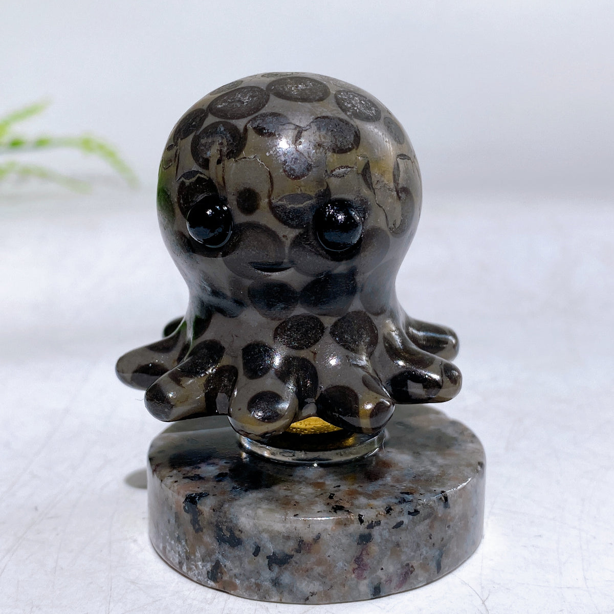 2.1" Natural Crystal Spinning Octopus with Yooperlite Base Wholesale