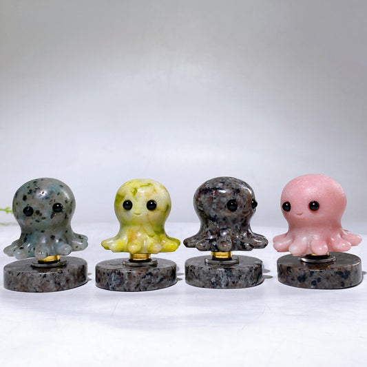 2.1" Natural Crystal Spinning Octopus with Yooperlite Base Wholesale