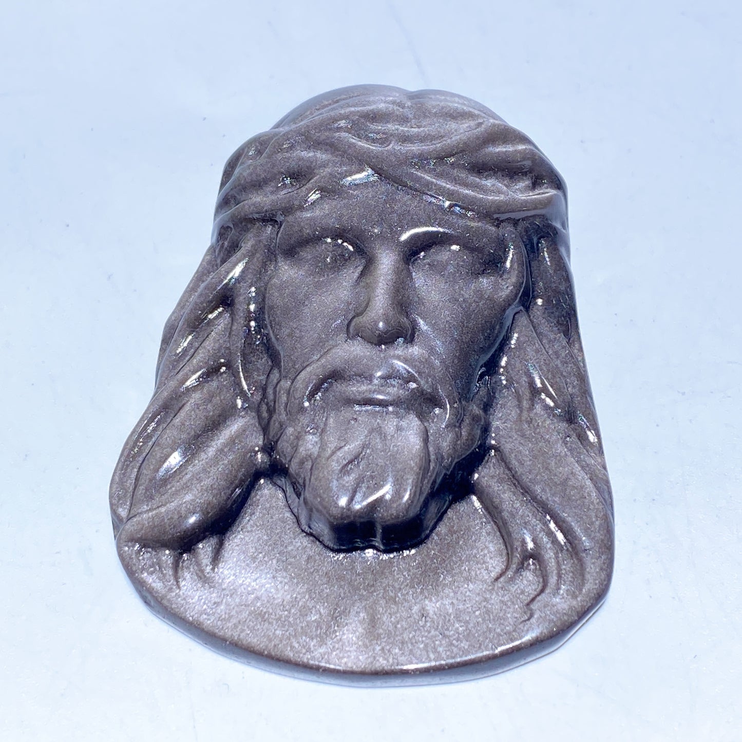 2.2" Silver Obsidian Golden Obsidian Man Face Carvings Bulk Wholesale