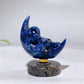 2.2" Natural Crystal Spinning Skeleton on Moon Carving with Yooperlite Base Carving Wholesale