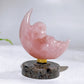 2.2" Natural Crystal Spinning Skeleton on Moon Carving with Yooperlite Base Carving Wholesale