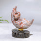2.2" Natural Crystal Spinning Skeleton on Moon Carving with Yooperlite Base Carving Wholesale