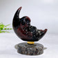 2.2" Natural Crystal Spinning Skeleton on Moon Carving with Yooperlite Base Carving Wholesale