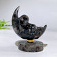 2.2" Natural Crystal Spinning Skeleton on Moon Carving with Yooperlite Base Carving Wholesale