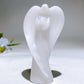3.7" Golden Healer White Jade Angel Carving Crystal Healing Bulk Wholesale