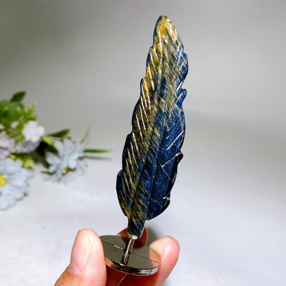 3.5"-3.8" Feather Carving with Stand Crystal Healing Bulk Wholesale