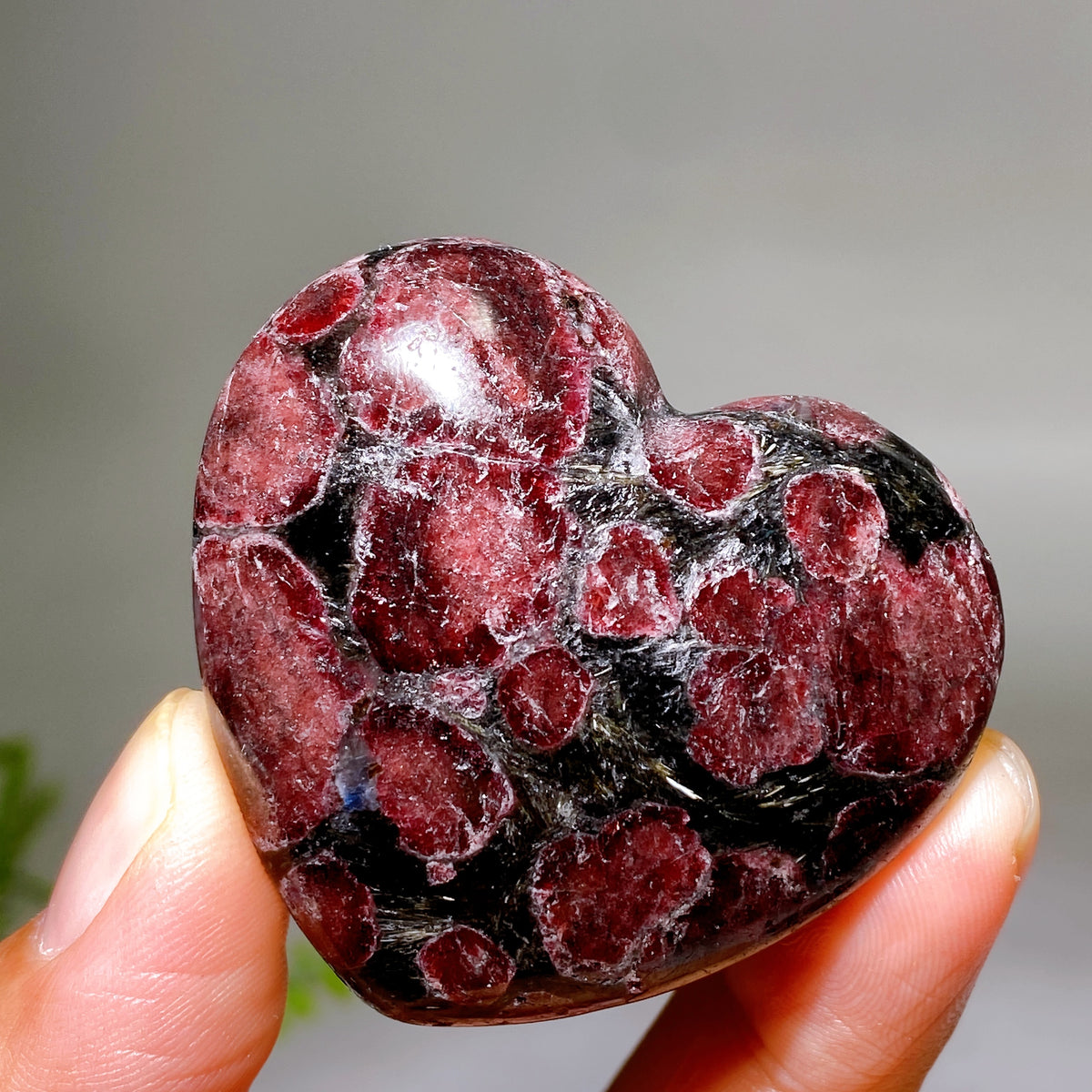 1.8"-2.0" Natural Astrophylite with Garnet Heart Wholesale
