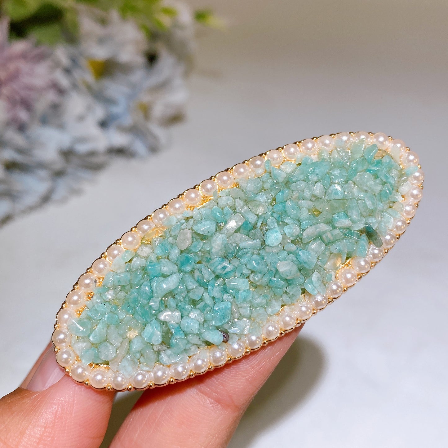 Crystal Chips Oval Heart Shape Hairpin Crystal Healing Bulk Wholesale