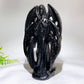 24cm Black Obsididan Seraph Angel Carving Wholesale