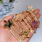Crystal Chips Round Moon Star Heart Shape Hairpin Crystal Healing Bulk Wholesale